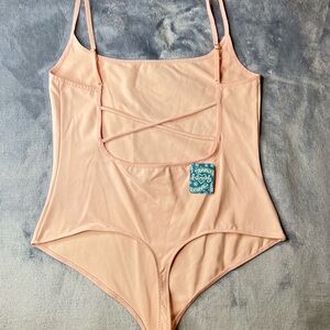 Free People Pink Bodysuit Top